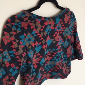 Multicolor Abstract Global Print Forever 21 Crop Top